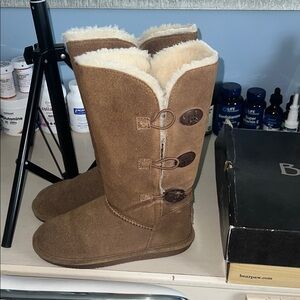 BearPaw Women's Tan Suede Winter Boots